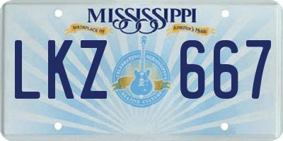 MS license plate LKZ667