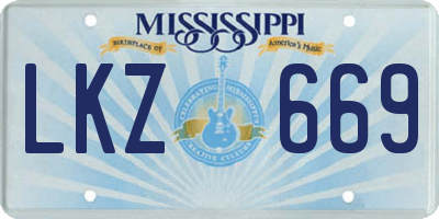 MS license plate LKZ669