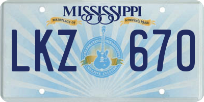 MS license plate LKZ670
