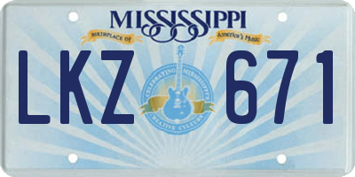 MS license plate LKZ671