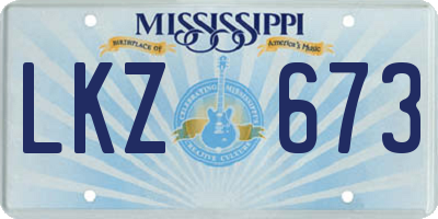 MS license plate LKZ673