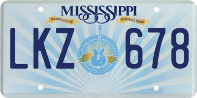 MS license plate LKZ678