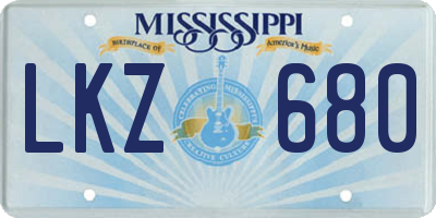MS license plate LKZ680
