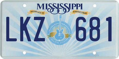 MS license plate LKZ681