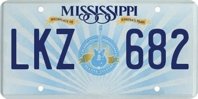MS license plate LKZ682