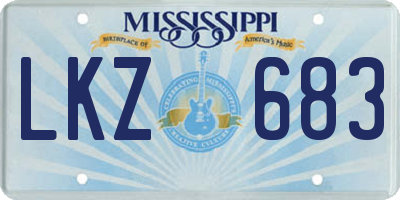 MS license plate LKZ683