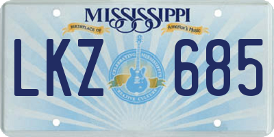 MS license plate LKZ685