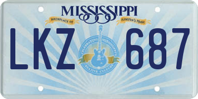 MS license plate LKZ687