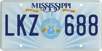 MS license plate LKZ688