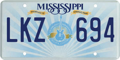 MS license plate LKZ694