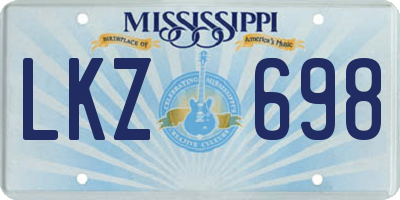 MS license plate LKZ698