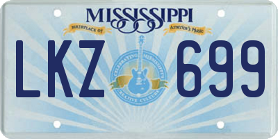 MS license plate LKZ699