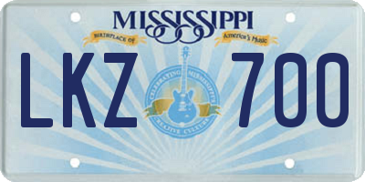 MS license plate LKZ700