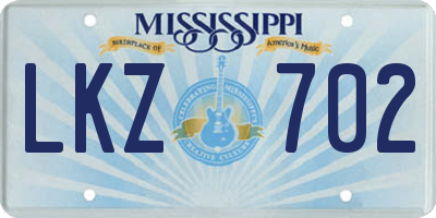 MS license plate LKZ702