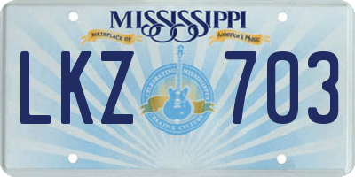 MS license plate LKZ703