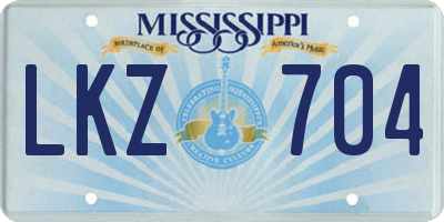 MS license plate LKZ704