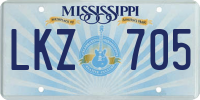 MS license plate LKZ705