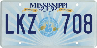 MS license plate LKZ708