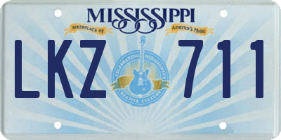 MS license plate LKZ711