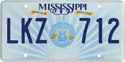 MS license plate LKZ712