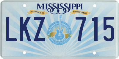 MS license plate LKZ715