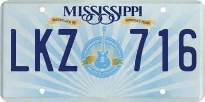 MS license plate LKZ716