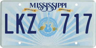 MS license plate LKZ717