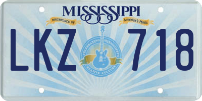 MS license plate LKZ718