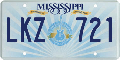 MS license plate LKZ721