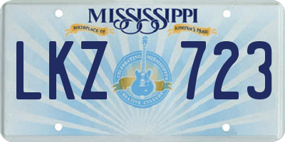 MS license plate LKZ723