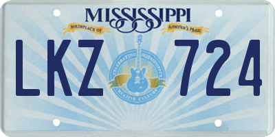 MS license plate LKZ724