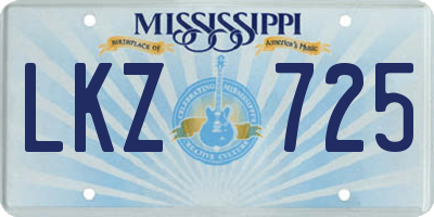 MS license plate LKZ725