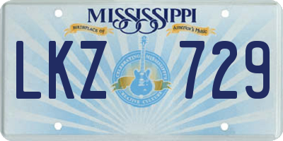 MS license plate LKZ729
