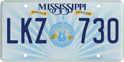 MS license plate LKZ730