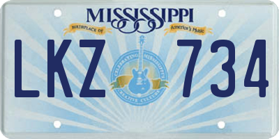 MS license plate LKZ734