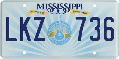 MS license plate LKZ736