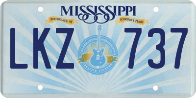 MS license plate LKZ737