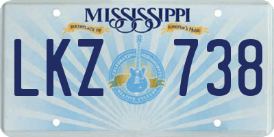 MS license plate LKZ738