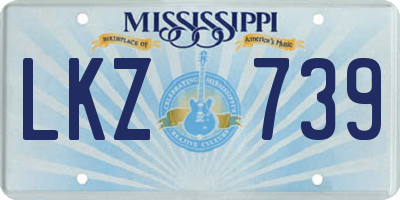 MS license plate LKZ739