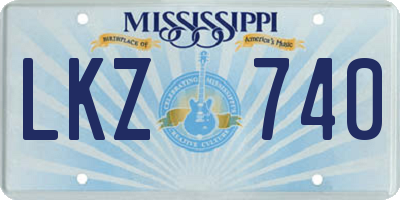 MS license plate LKZ740