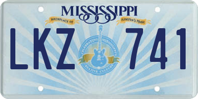 MS license plate LKZ741