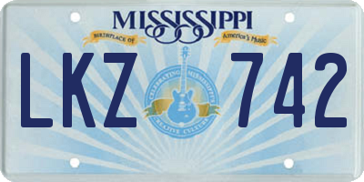 MS license plate LKZ742