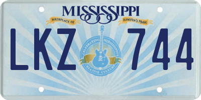 MS license plate LKZ744