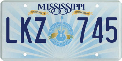 MS license plate LKZ745