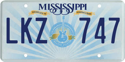 MS license plate LKZ747