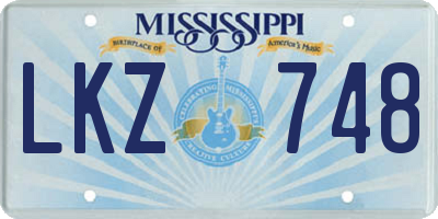 MS license plate LKZ748
