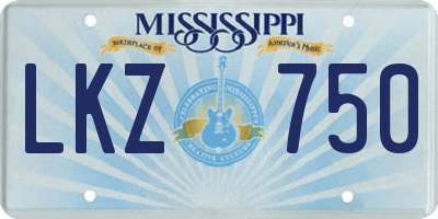 MS license plate LKZ750