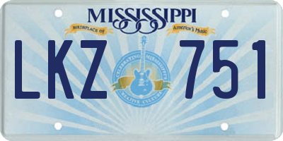 MS license plate LKZ751