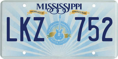MS license plate LKZ752