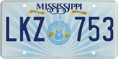 MS license plate LKZ753